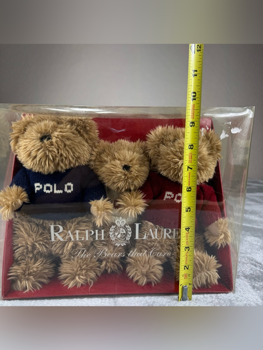VTG 2002 Ralph Lauren POLO Plush The Bears That Care Red White Blue Sweaters NEW - Picture 3 of 12